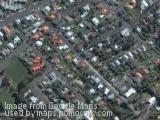 Baldwin Street - world's steepest street, New Zealand - aerial photo